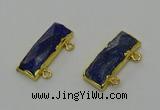 NGC5309 12*30mm - 15*35mm faceted rectangle lapis lazuli connectors