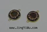 NGC5315 20mm - 22mm coin plated druzy agate connectors