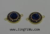 NGC5318 20mm - 22mm coin plated druzy agate connectors