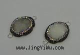NGC5333 22*28mm oval plated druzy agate connectors wholesale