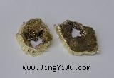 NGC536 25*35mm - 35*45mm plated druzy agate gemstone connectors