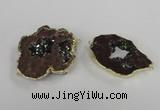 NGC538 25*35mm - 35*45mm plated druzy agate gemstone connectors