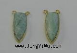 NGC5408 16*35mm - 18*40mm arrowhead amazonite connectors