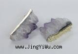 NGC541 30*50mm - 30*65mm freeform druzy amethyst connectors