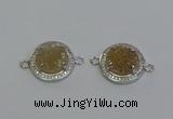 NGC5426 20mm coin druzy agate gemstone connectors wholesale