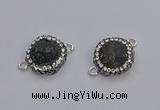 NGC5461 14mm - 15mm flower plated druzy agate connectors wholesale