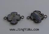NGC5462 20mm - 22mm flower druzy agate connectors wholesale