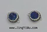 NGC5465 14mm - 15mm flower plated druzy agate connectors wholesale