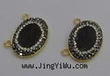 NGC5501 18*25mm oval plated druzy agate gemstone connectors