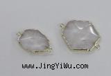 NGC552 18*25mm - 30*35mm freeform quartz gemstone connectors