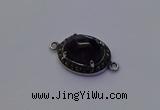 NGC5528 16*20mm oval amethyst gemstone connectors wholesale