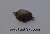 NGC5540 16*20mm oval moonstone gemstone connectors wholesale