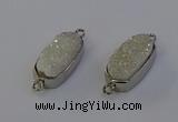 NGC5548 10*22mm - 12*25mm freeform plated druzy quartz connectors