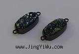 NGC5573 10*22mm - 12*25mm freeform plated druzy quartz connectors