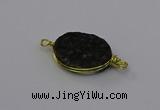 NGC5622 15*20mm oval plated druzy quartz connectors wholesale