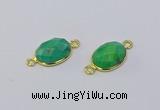 NGC5631 15*20mm faceted oval white howlite turquoise connectors
