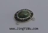 NGC5652 18*25mm faceted oval amazonite gemstone connectors