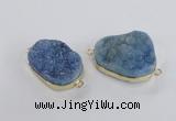 NGC566 18*25mm - 25*30mm freeform druzy agate connectors wholesale