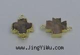 NGC5663 20*20mm - 22*22mm cross druzy agate connectors wholesale