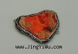NGC5753 30*35mm - 35*45mm freeform sea sediment jasper connectors