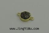 NGC5778 12mm coin plated druzy agate connectors wholesale
