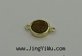 NGC5779 12mm coin plated druzy agate connectors wholesale