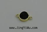 NGC5784 12mm coin plated druzy agate connectors wholesale