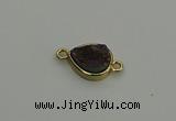 NGC5802 10*14mm flat teardrop plated druzy agate connectors