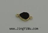 NGC5804 10*14mm flat teardrop plated druzy agate connectors