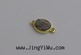 NGC5840 11*13mm oval plated druzy agate connectors wholesale