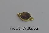 NGC5842 11*13mm oval plated druzy agate connectors wholesale