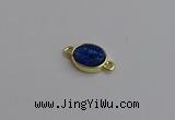 NGC5843 11*13mm oval plated druzy agate connectors wholesale