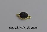 NGC5846 11*13mm oval plated druzy agate connectors wholesale
