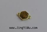 NGC5851 12*12mm hexagon plated druzy agate connectors wholesale
