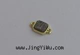 NGC5860 10*12mm rectangle plated druzy agate connectors wholesale