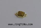 NGC5861 10*12mm rectangle plated druzy agate connectors wholesale