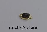 NGC5867 10*12mm rectangle plated druzy agate connectors wholesale