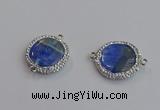 NGC5895 22mm flat round agate gemstone connectors wholesale