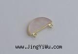 NGC5901 13*26mm moon rose quartz connectors wholesale