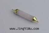 NGC5942 8*40mm tube rose quartz connectors wholesale