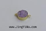 NGC5965 15mm coin plated druzy agate connectors wholesale