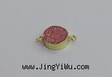 NGC5966 15mm coin plated druzy agate connectors wholesale