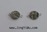 NGC5981 15mm coin plated druzy agate connectors wholesale