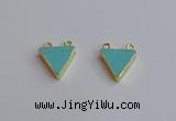 NGC5985 15*16mm triangle white howlite turquoise connectors