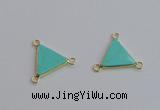 NGC5986 15*16mm triangle white howlite turquoise connectors