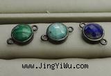 NGC5990 12mm coin mixed gemstone connectors wholesale