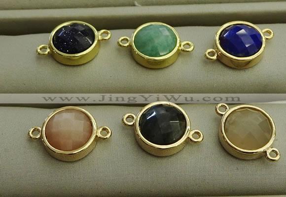 NGC5992 12mm coin mixed gemstone connectors wholesale