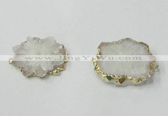 NGC600 15*20mm - 30*35mm freeform druzy agate connectors wholesale