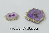 NGC602 15*20mm - 30*35mm freeform druzy agate connectors wholesale