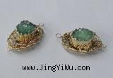 NGC613 22*30mm - 25*35mm freeform druzy agate connectors wholesale